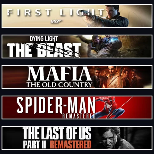 007 +Beast +Mafia +Spider 1 +TLOU2